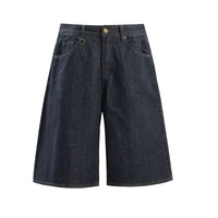 Essentials Contrast Stitch Denim Shorts Jorts — vista frontale