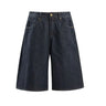 Y2K Essentials Contrast Stitch Denim Shorts Jorts