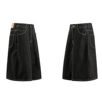 Essentials Contrast Stitch Denim Shorts Jorts — in alternativa