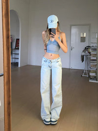 Essentials Streetwear Low Rise Denim Jeans — vista laterale