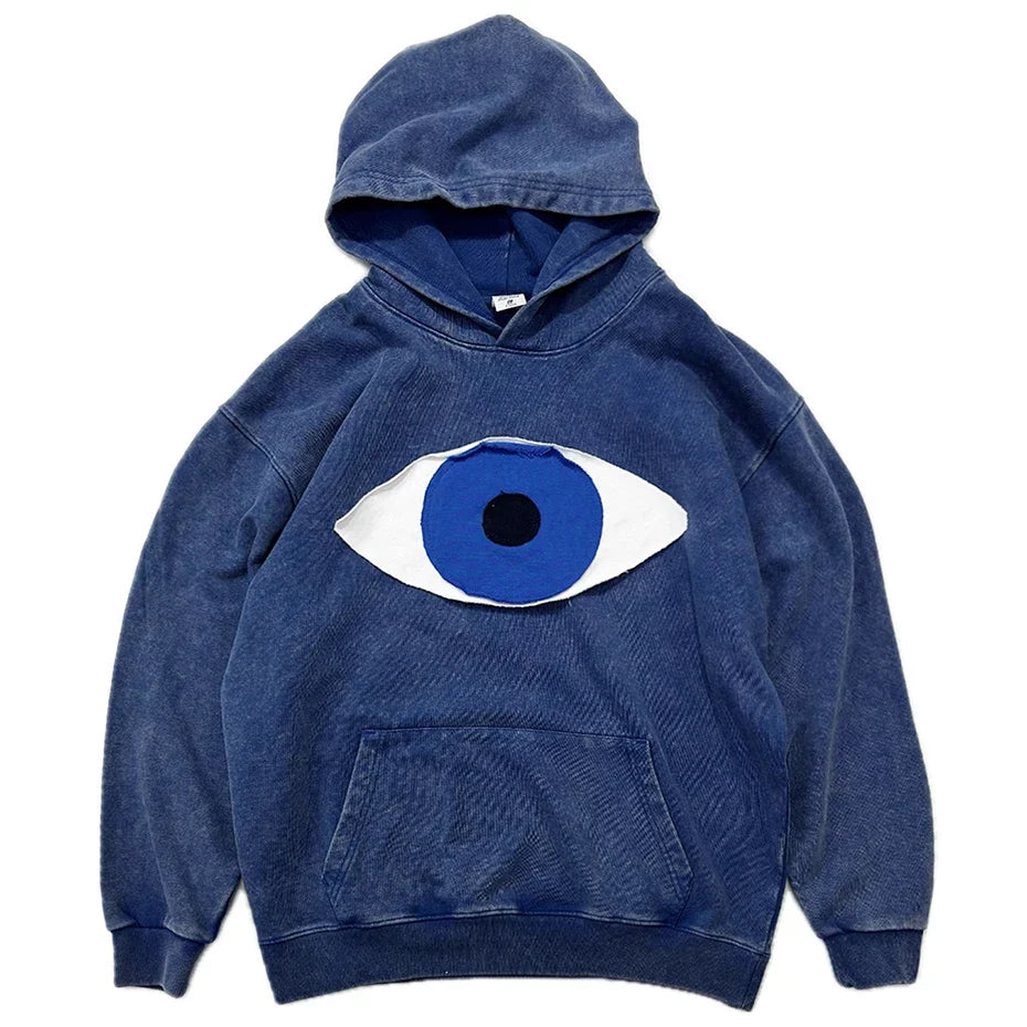 Evil Eye Rough Cut Washed Hoodie — vista frontale