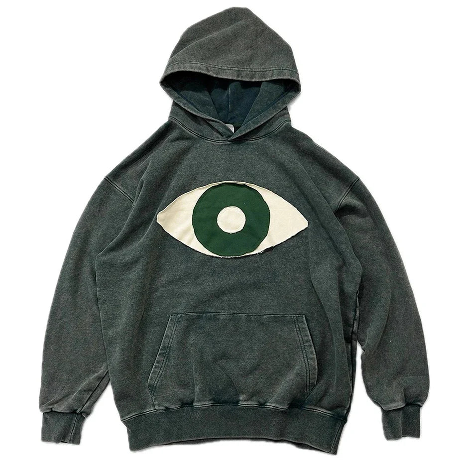 Evil Eye Rough Cut Washed Hoodie — vista posteriore