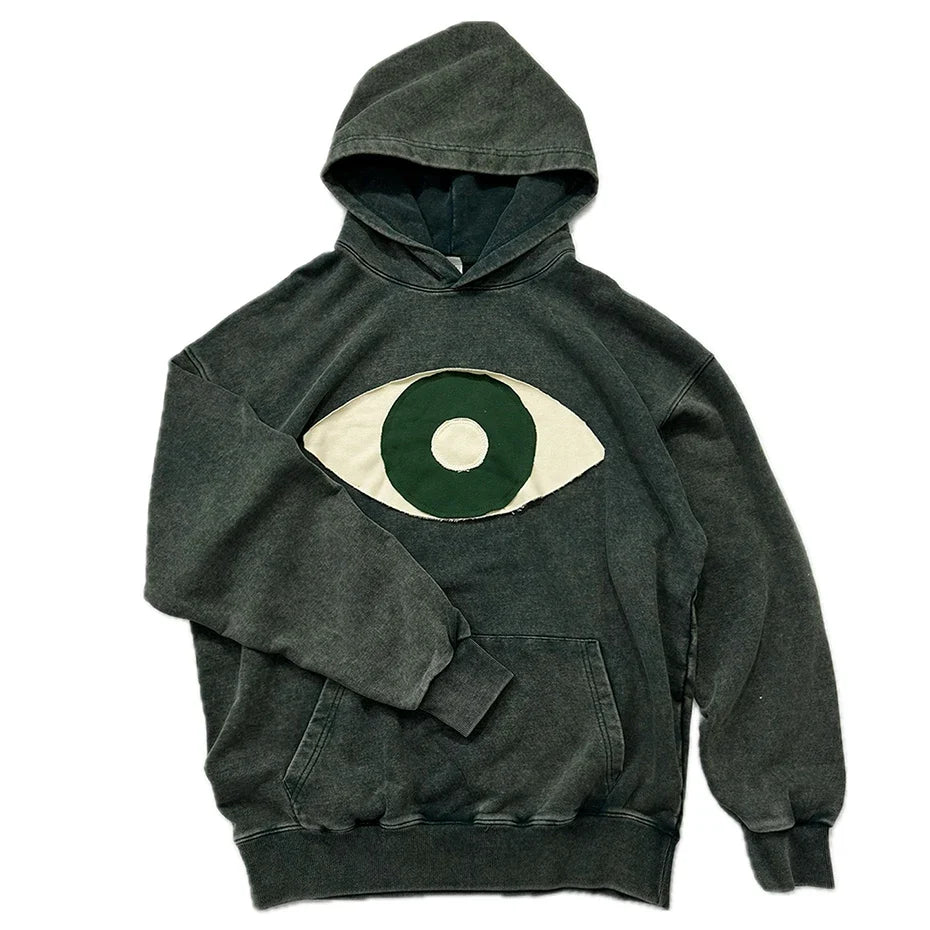 Evil Eye Rough Cut Washed Hoodie — dettaglio