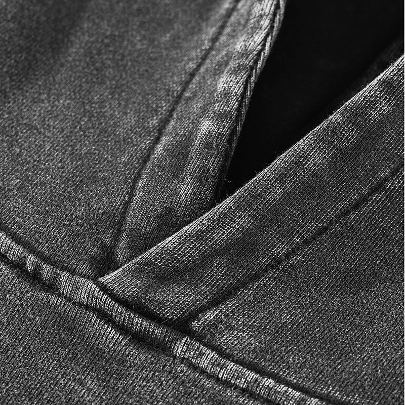 Eyes Eyes Eyes Graphic Washed Black Hoodie — dettaglio