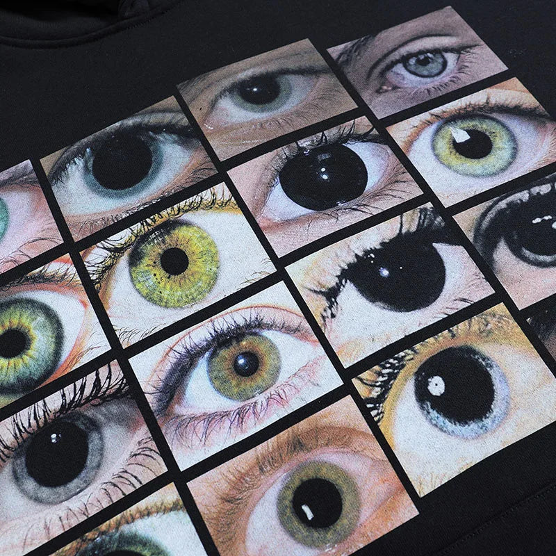 Eyes and Eyes Graphic Hoodie — vista laterale