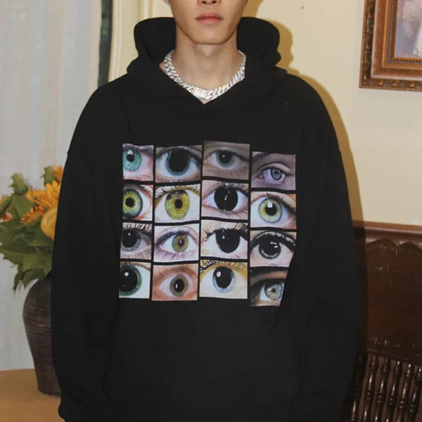 Y2K Eyes and Eyes Graphic Hoodie