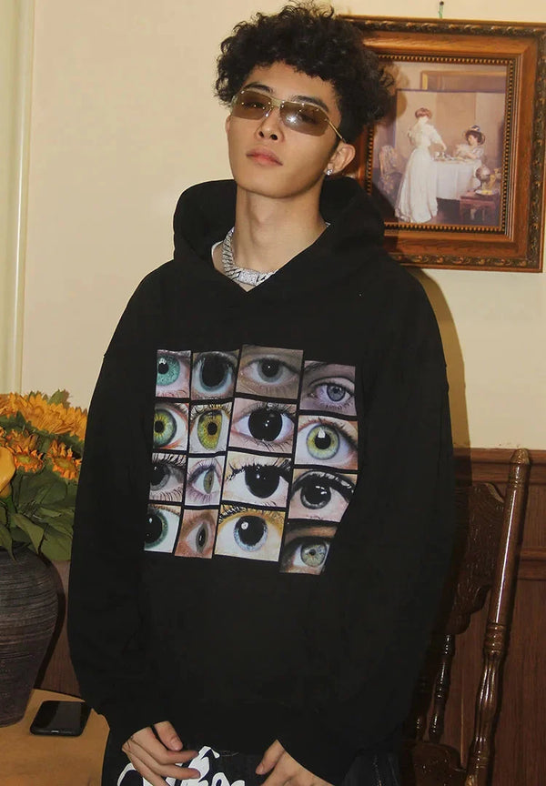Eyes and Eyes Graphic Hoodie — vista frontale