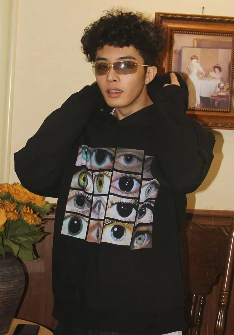 Eyes and Eyes Graphic Hoodie — dettaglio
