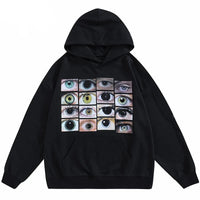 Eyes and Eyes Graphic Hoodie — dettaglio della stampa