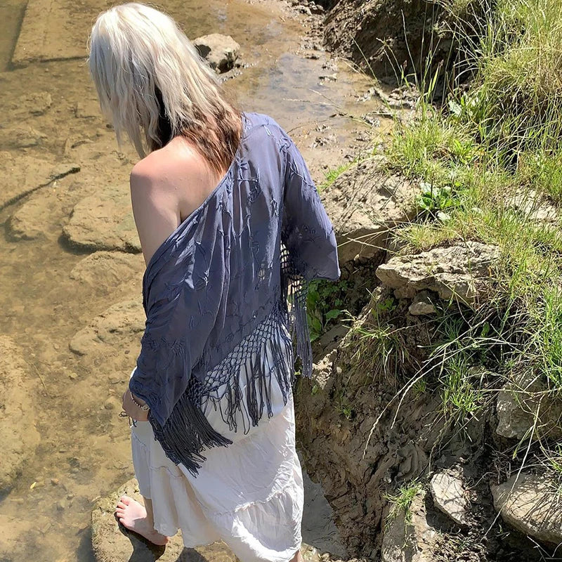 Fairycore Grunge Pleated Tiered Long Maxi Skirt — in alternativa
