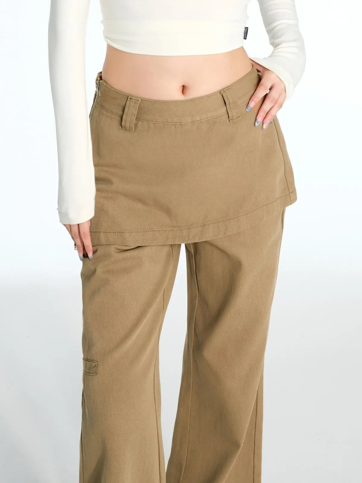 Fake Two Piece Baggy Flare Jeans — dettaglio della stampa
