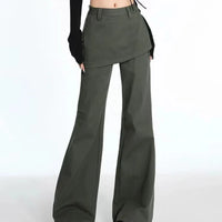 Fake Two Piece Baggy Flare Jeans — dettaglio