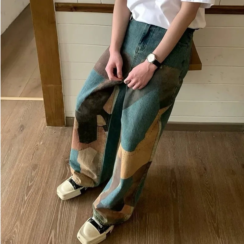 Fashion Patchwork Distressed Baggy Jeans — in alternativa