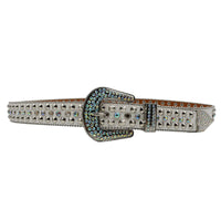 Faux Diamond Rhinestone Studded Pin Buckle Belt — vista posteriore