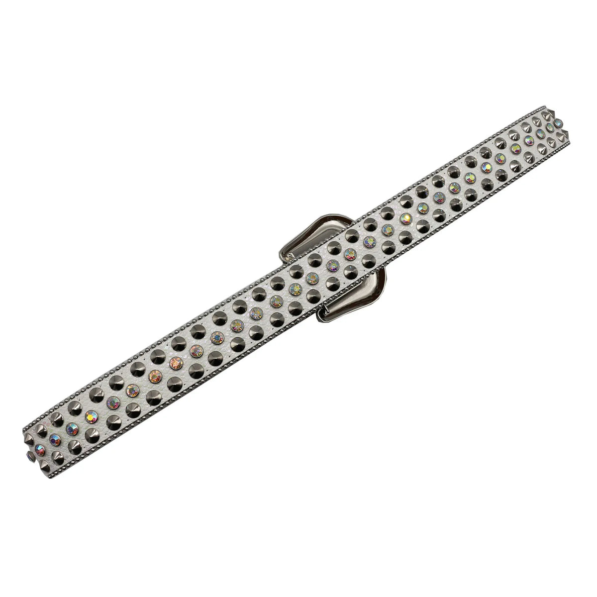 Faux Diamond Rhinestone Studded Pin Buckle Belt — dettaglio