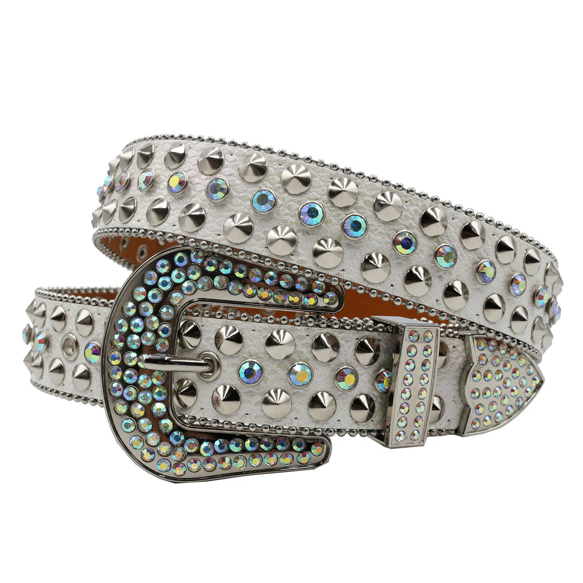 Faux Diamond Rhinestone Studded Pin Buckle Belt — dettaglio della stampa