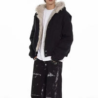 Faux Fur Lined Coat Jacket — dettaglio