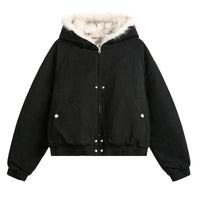 Faux Fur Lined Coat Jacket — dettaglio del tessuto