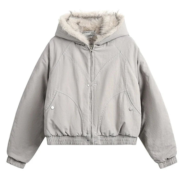 Faux Fur Lined Coat Jacket — vista frontale