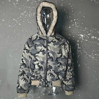 Faux Fur Lined Hood Arctic Camouflage Zip Up Jacket — in alternativa