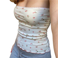 Floral Coquette Lace Trim Bandeau Tube Top — in alternativa