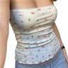 Y2K Floral Coquette Lace Trim Bandeau Tube Top