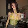 Y2K Floral Patchwork Backless Halter Top