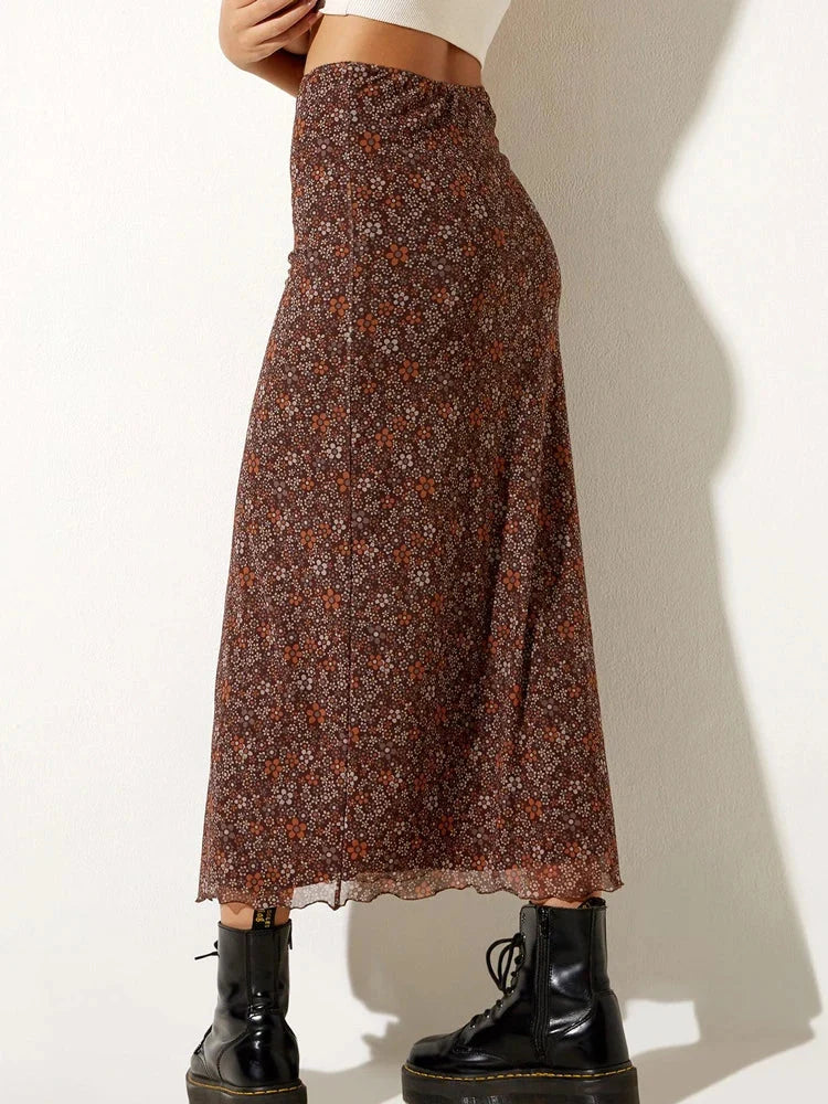 Floral Slim High Waist Flowy Maxi Skirt — in alternativa