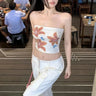 Y2K Flower Bed Strapless Bandeau Tube Top