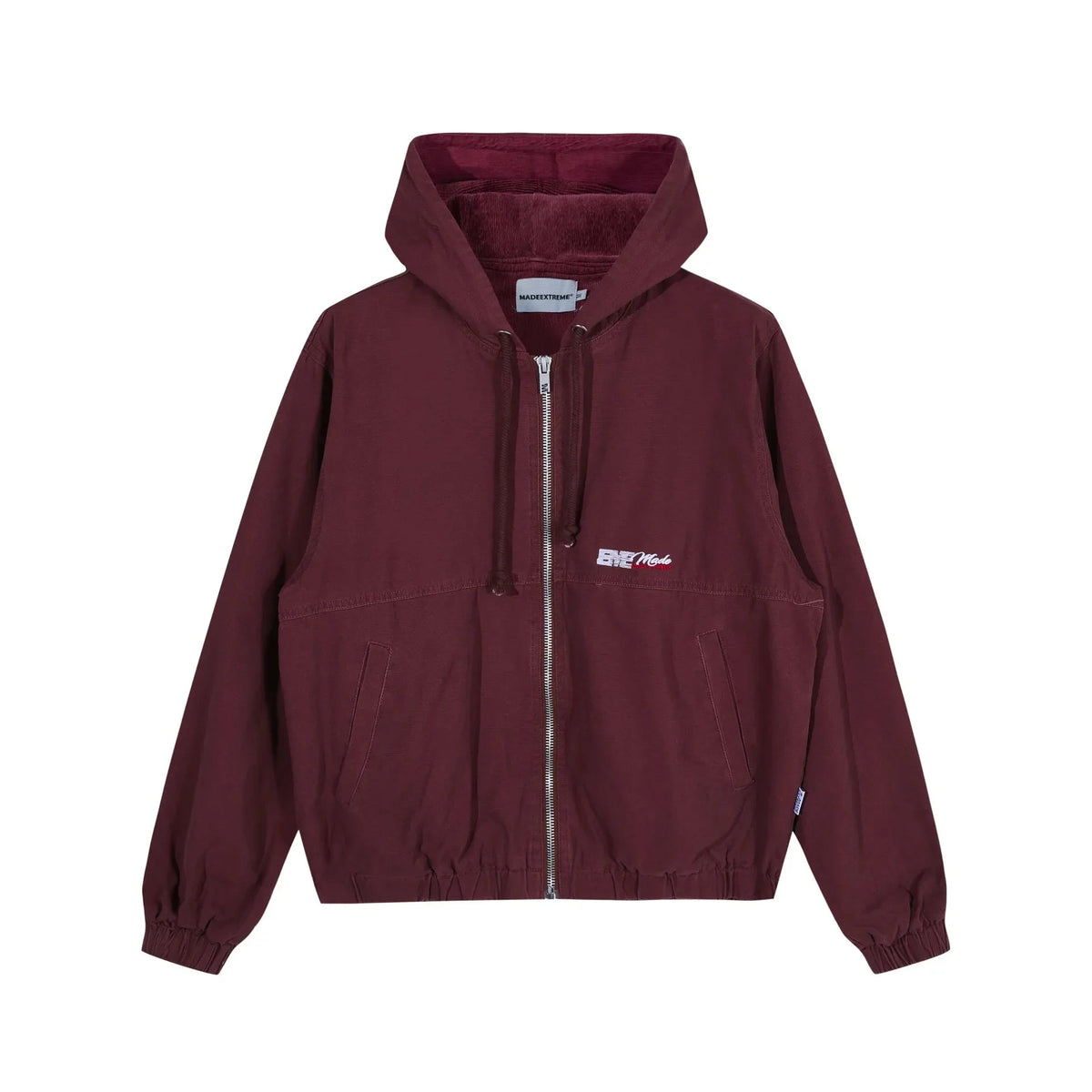 Full Zip Up Hooded Denim Jacket — vista posteriore