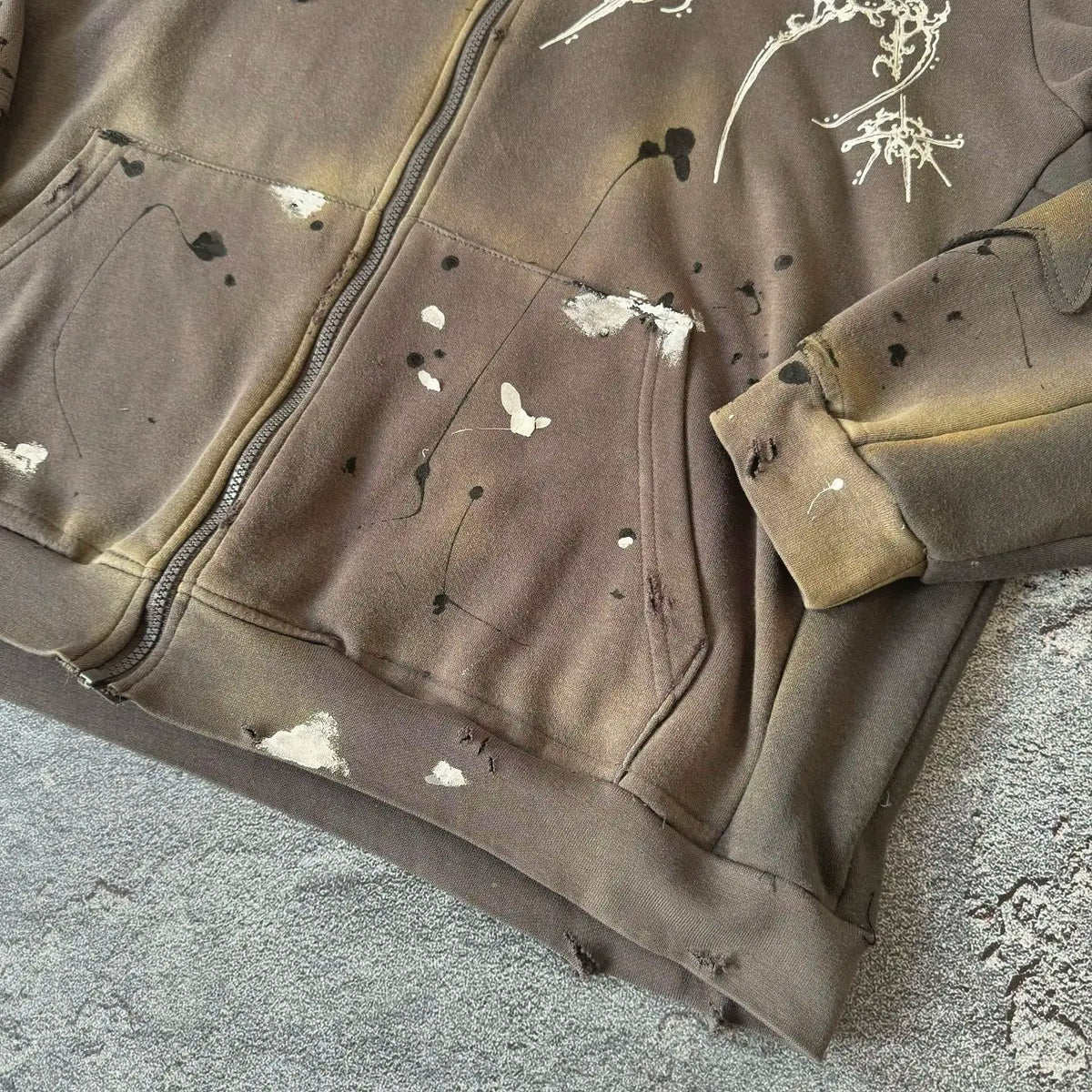 Gothic Star Pattern Patchwork Zip Up Hoodie — in alternativa