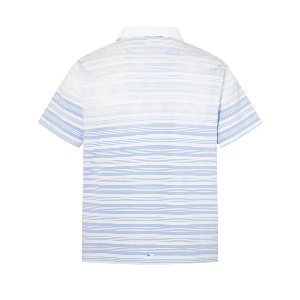 Gradient Washed Striped Polo Shirt — vista posteriore
