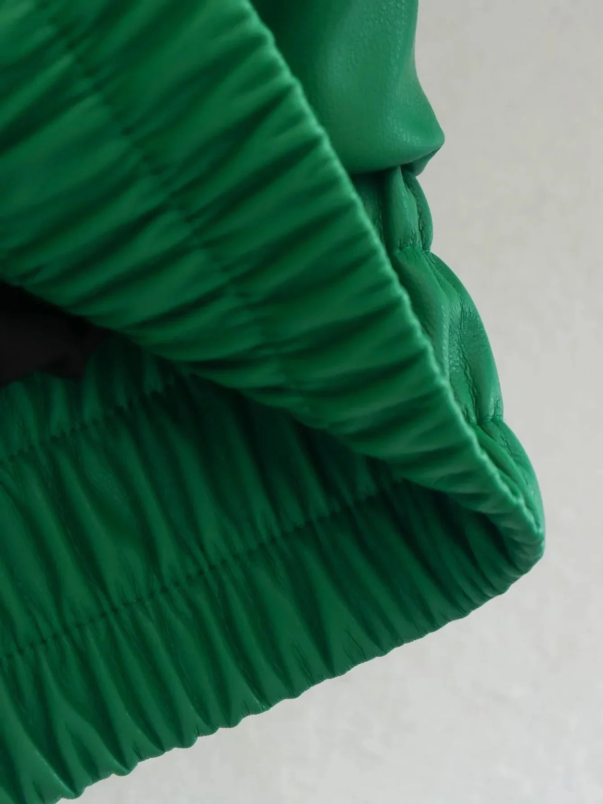 Green PU Leather Loose Lapel Jackets — vista posteriore