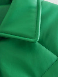 Green PU Leather Loose Lapel Jackets — in alternativa
