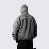 Grey Balaclava Zip Up Hoodie — vista laterale