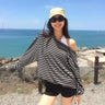 Y2K Grunge Off Shoulder Striped Long Sleeve Top