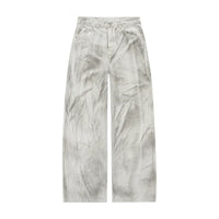 Grungey White Baggy Denim Jeans — vista frontale