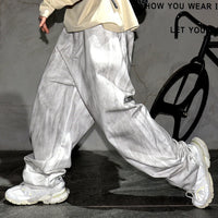 Grungey White Baggy Denim Jeans — vista posteriore