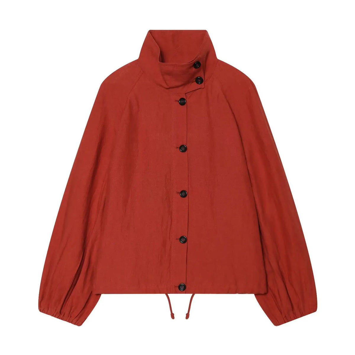 High Neck Lightweight 90s Style Windbreaker Jacket — vista frontale
