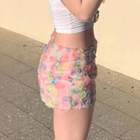 High Waist French Floral Mini Skirt — in alternativa