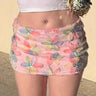 Y2K High Waist French Floral Mini Skirt