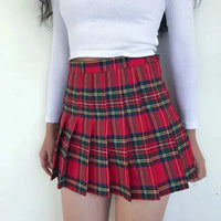 High Waist Plaid Mini Skirt — vista posteriore