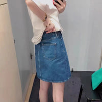 High Waist Slim Fit Long Mini Skirt — dettaglio della stampa