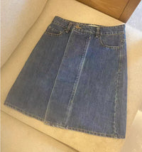 High Waist Slim Fit Long Mini Skirt — vista frontale
