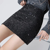 High Waist Sparkle Mini Skirt — dettaglio del tessuto