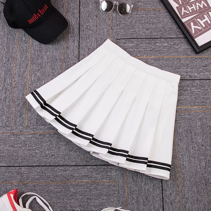 High Waist Striped Mini Skirt — vista frontale