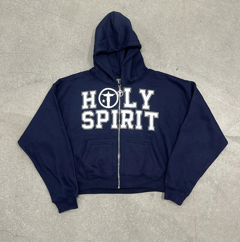 Holy Spirit Graphic Zip Up Hoodie — dettaglio
