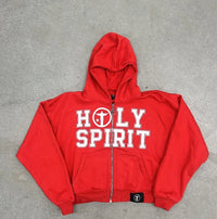 Holy Spirit Graphic Zip Up Hoodie — dettaglio della stampa