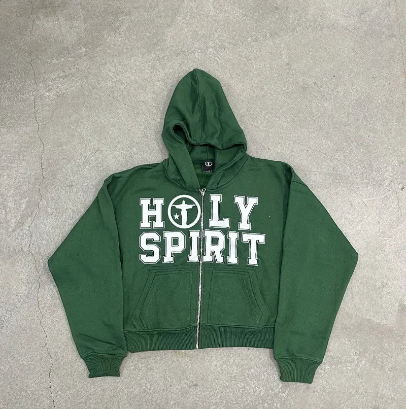 Holy Spirit Graphic Zip Up Hoodie — vista posteriore