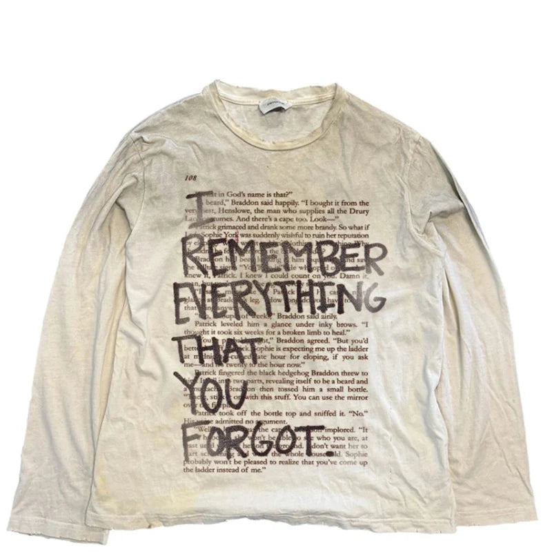 "I Remember Everything" Graphic Long Sleeve Top — vista frontale